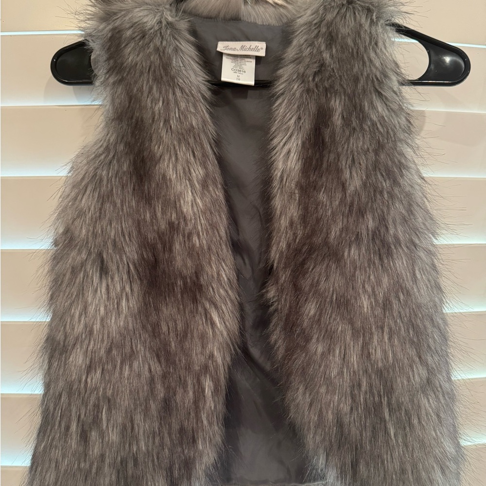 Jona Michelle Gray Faux Fur Vest